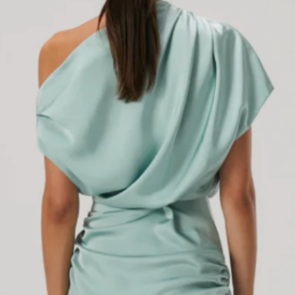 Brand New MISHA OFF-THE-SHOULDER SLIM RUCHED MINI DRESS - Picture 15 of 16